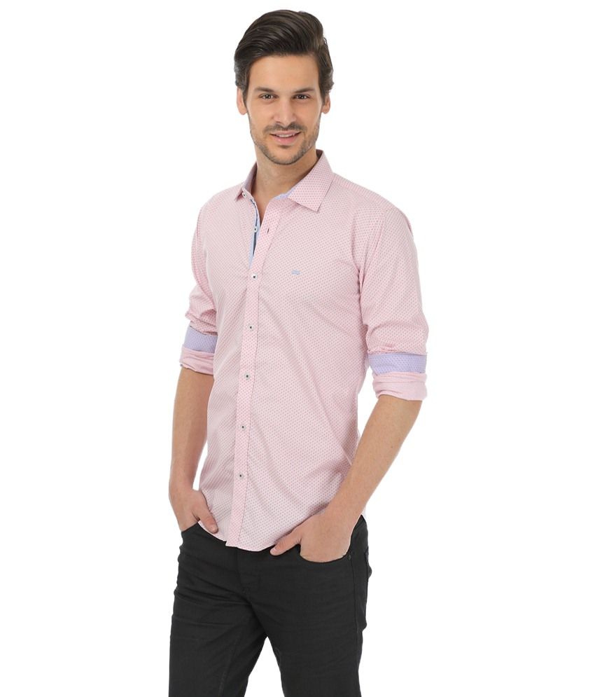 m&s mens pink shirt