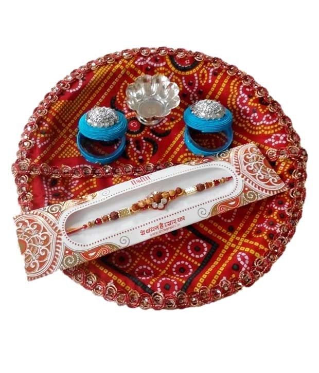 Decorative Rakhi With Traditional Pooja Thali/Traditional Rakhi Gift ...