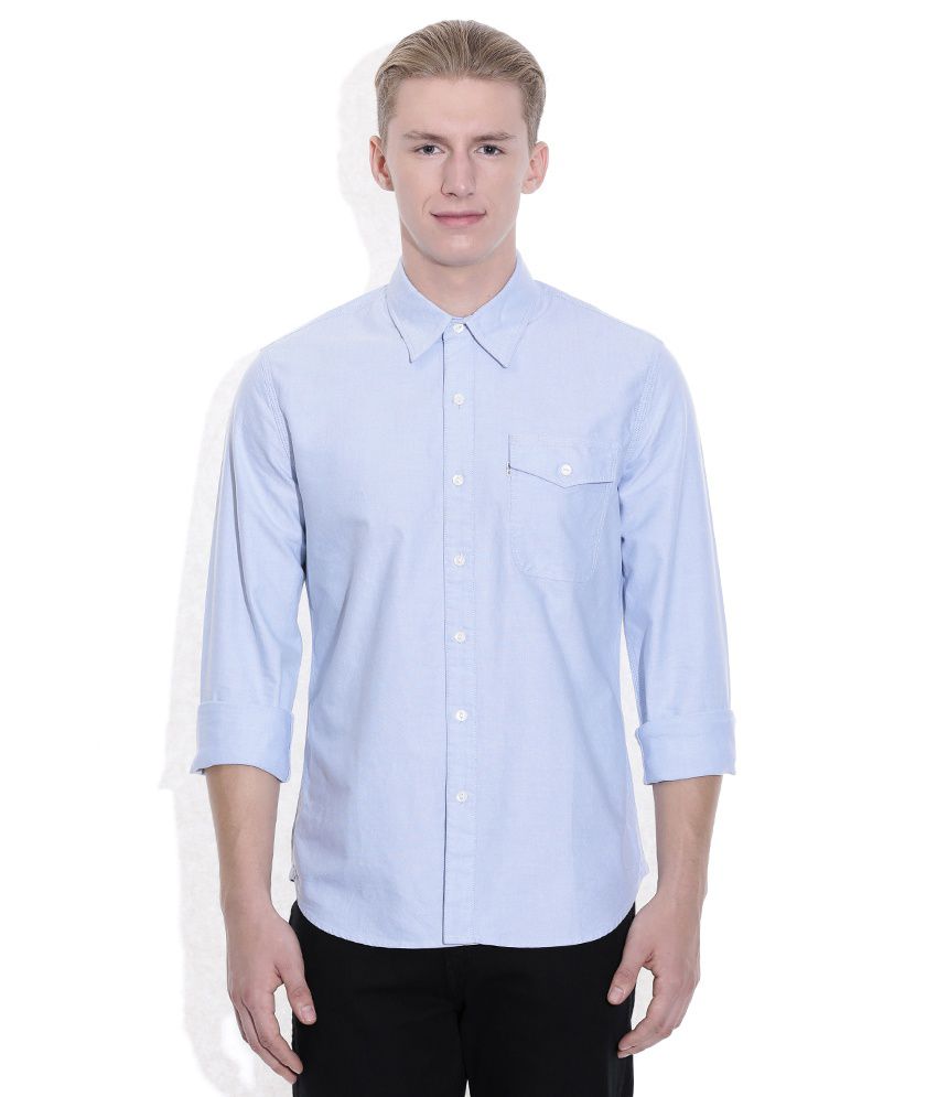 Levis Blue Solids Shirt - Buy Levis Blue Solids Shirt Online at Best