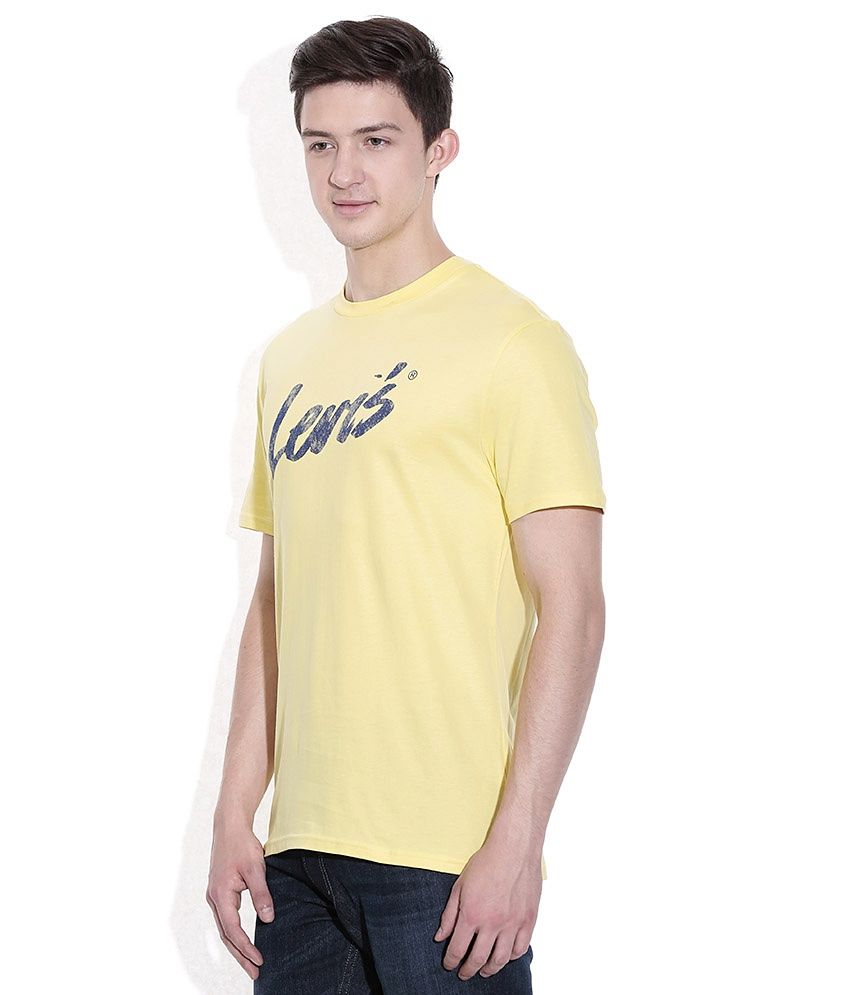 Levis Yellow Printed Round Neck T-Shirt - Buy Levis Yellow Printed ...