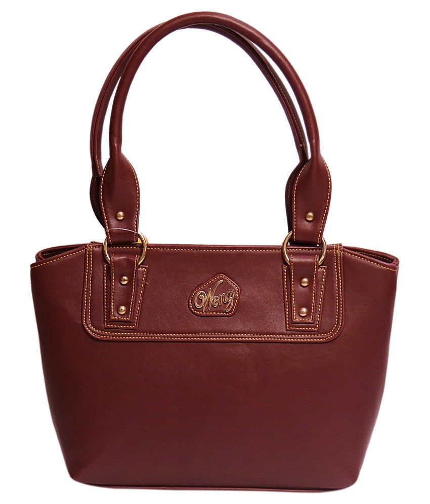 Wenz Designer Maroon Leather Hand Bags - Buy Wenz Designer Maroon ...