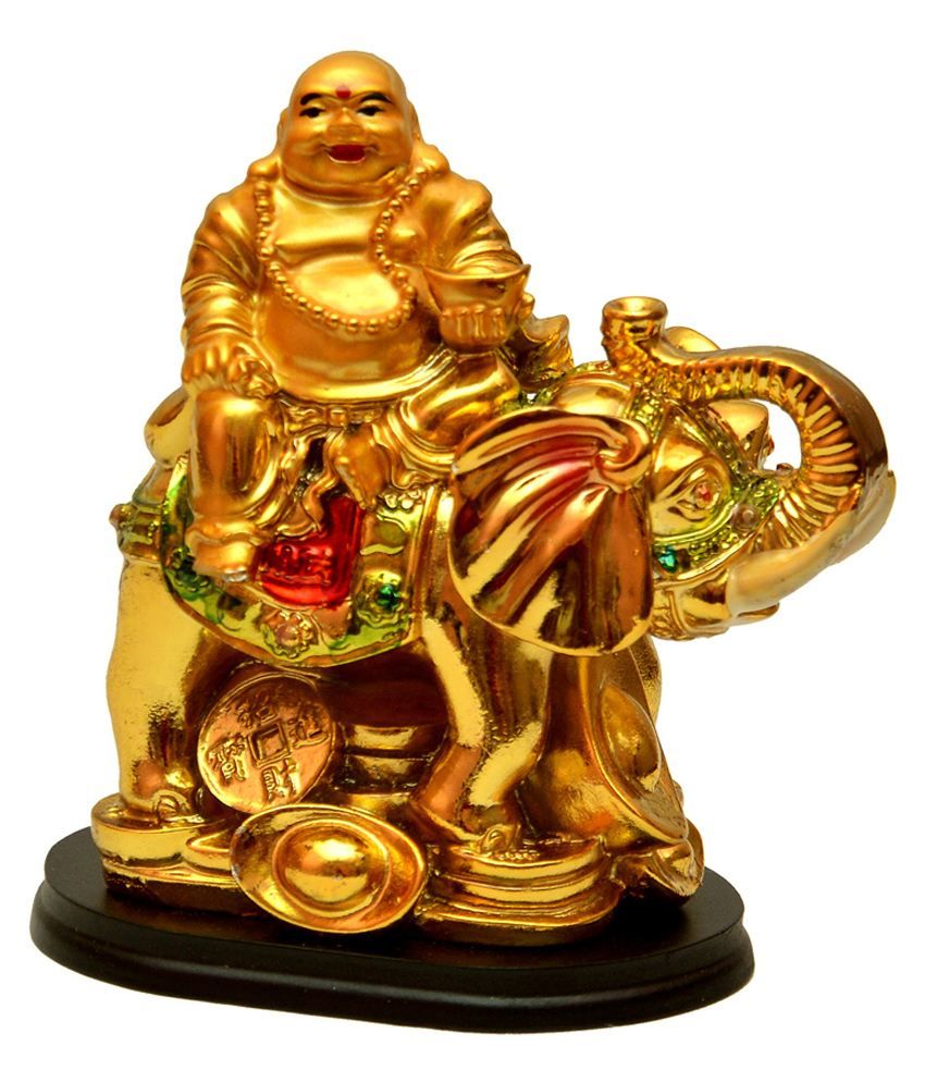     			Vashoppee Laughing Buddha On A Elephant Showpiece