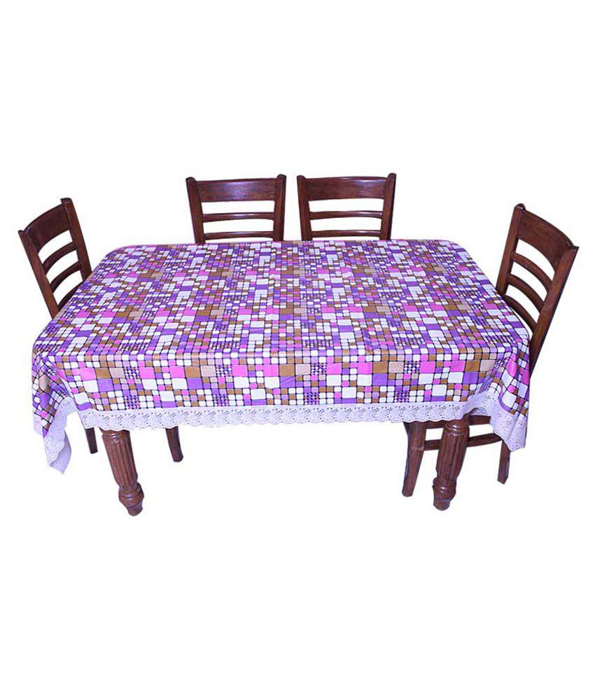     			E-retailer Blue Geometrical 8 Seater PVC Dinning Table Cover