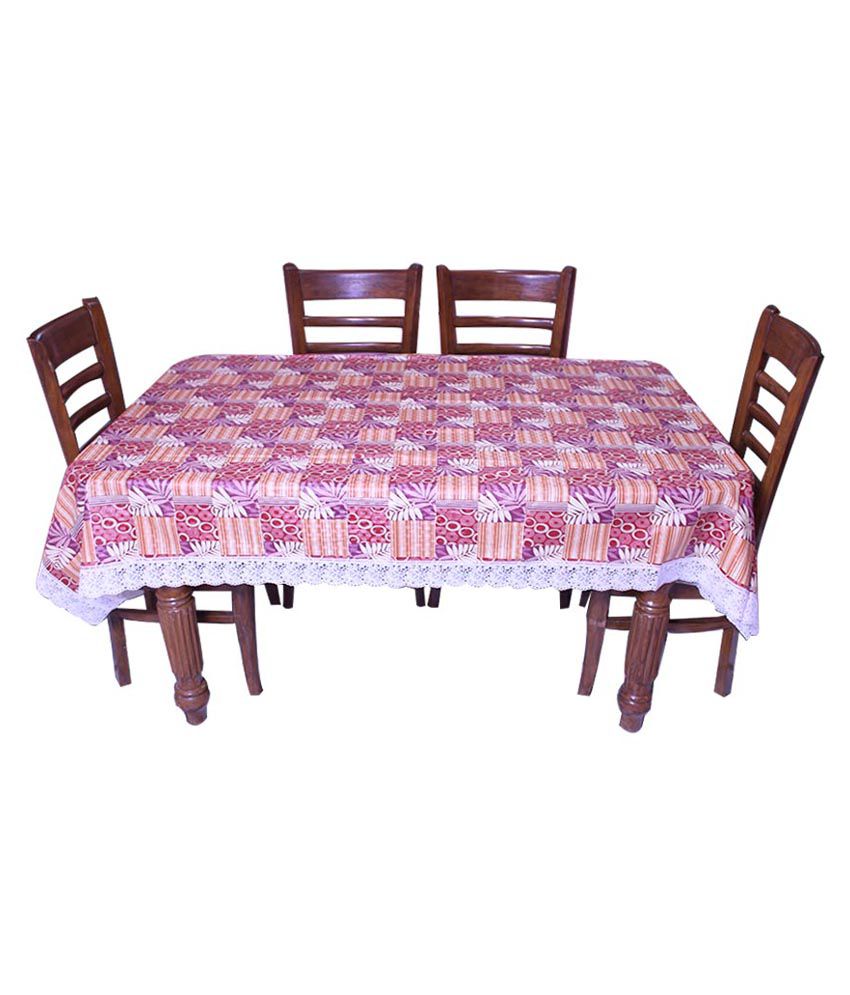     			E-retailer Red Geometrical 8 Seater Dinning Table Cover