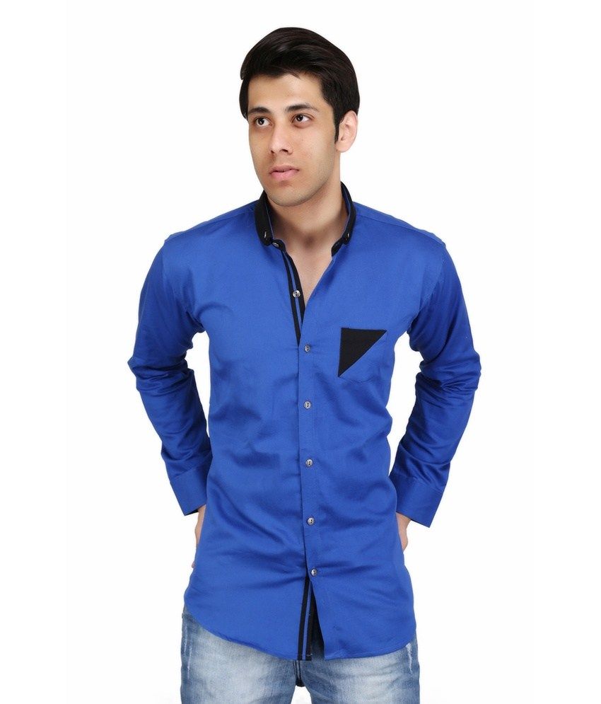 royal blue party wear shirt