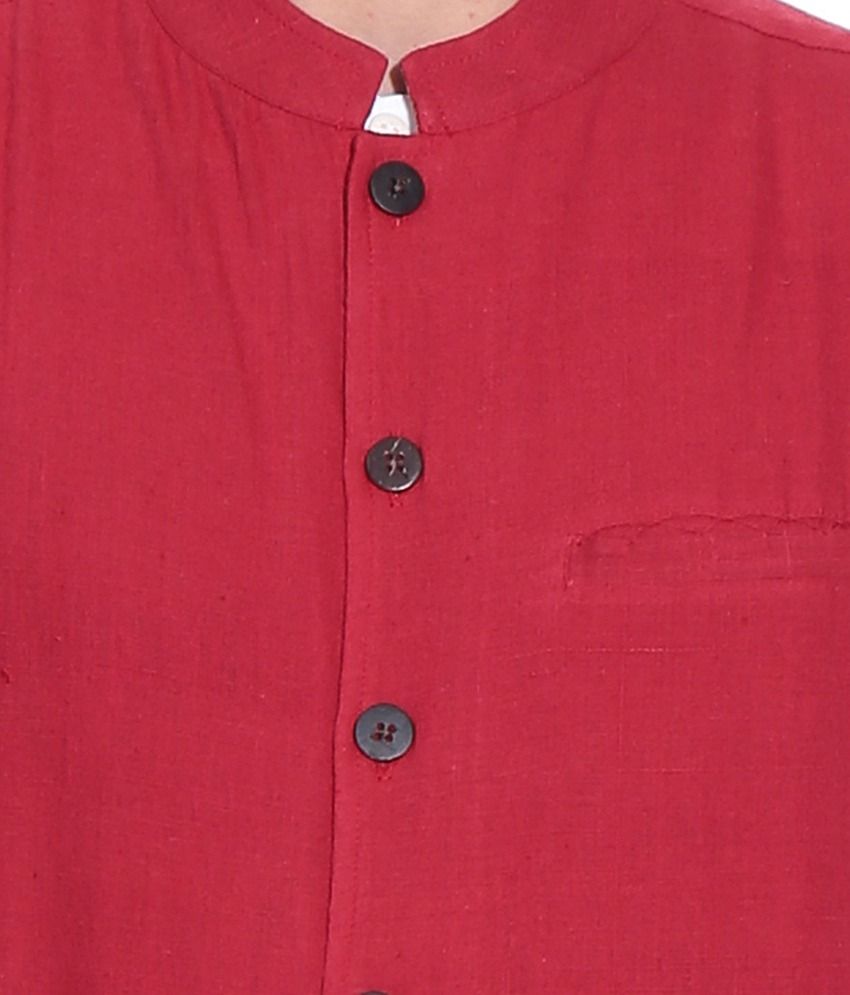 Fabindia Red Cotton Nehru Jacket - Buy Fabindia Red Cotton Nehru Jacket ...