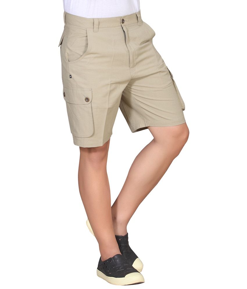 polyester khaki shorts