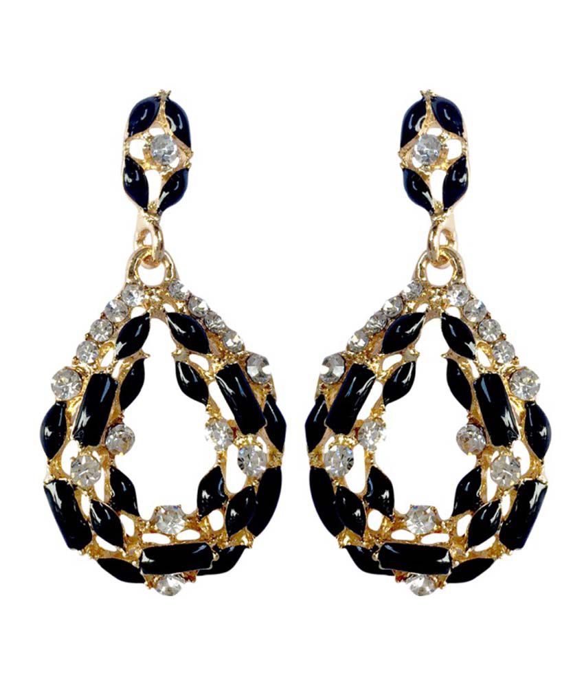 Kamal Jewellers Black Brass Drop Earrings - Buy Kamal Jewellers Black ...