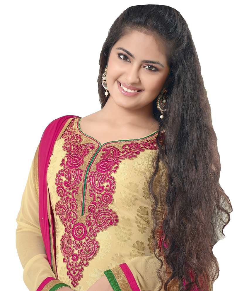 Navya Beige Faux Unstitched Dress Material Buy Navya Beige