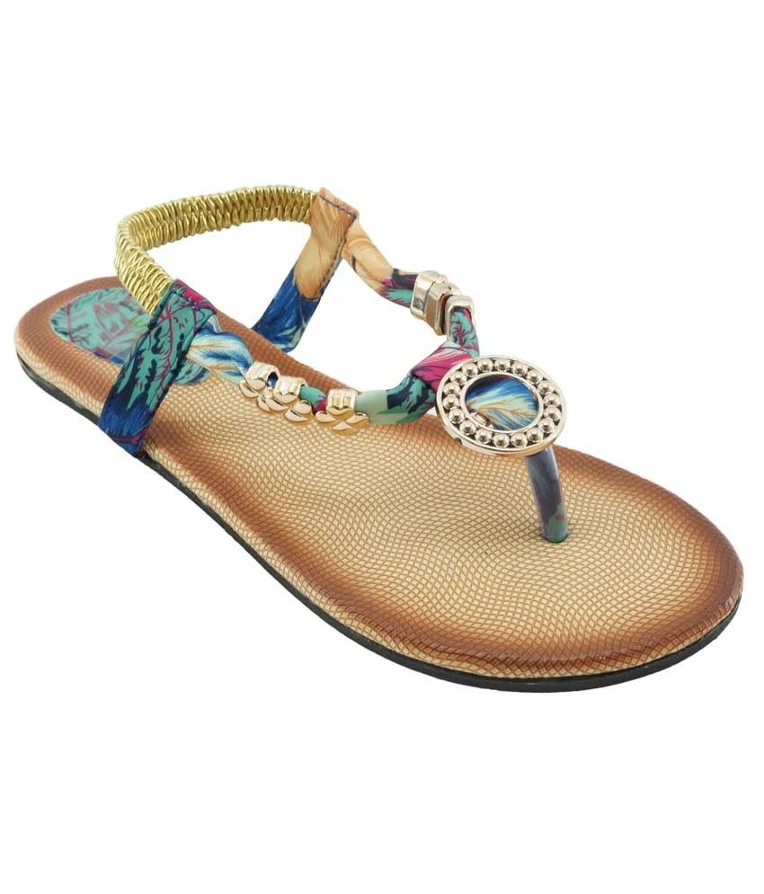 multicolor sandals flat