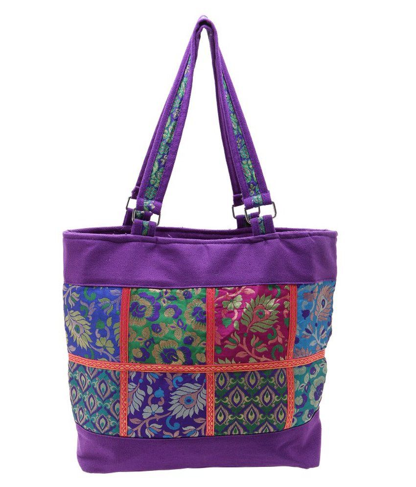 Kwickdeal Purple Canvas Cloth Tote Bag For Women - Buy Kwickdeal Purple