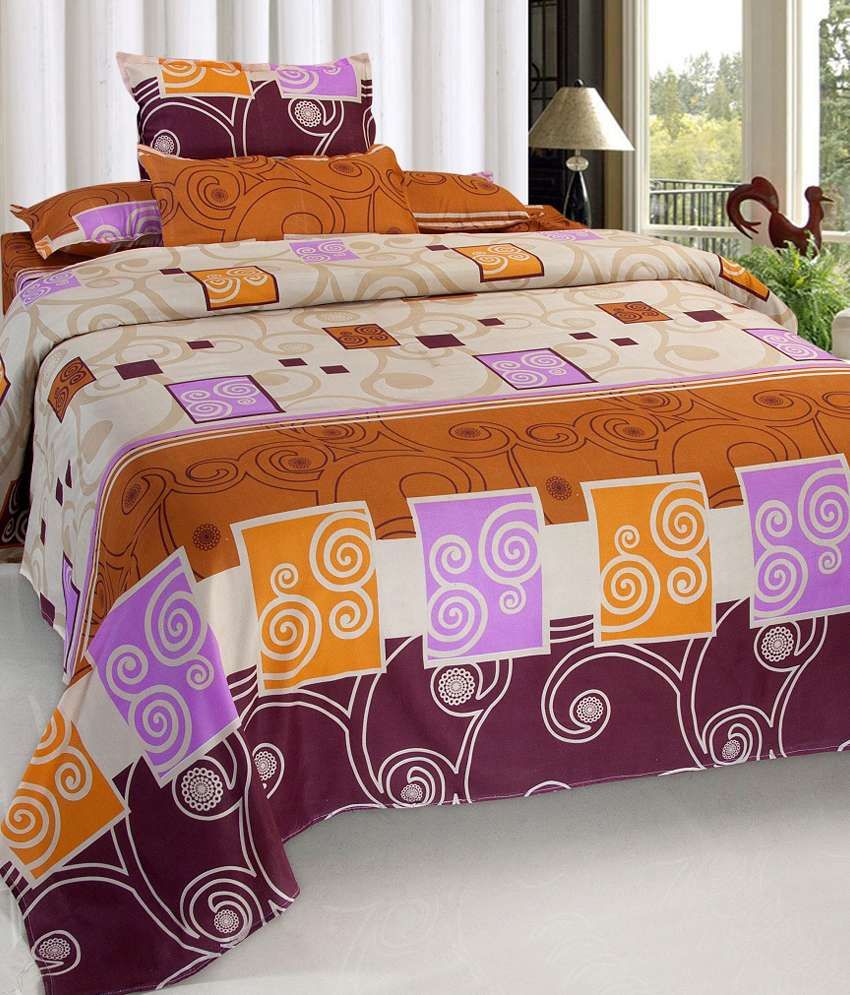 Vertex Multicoloured Floral 4 Bedsheets with 8 Pillow Covers Buy