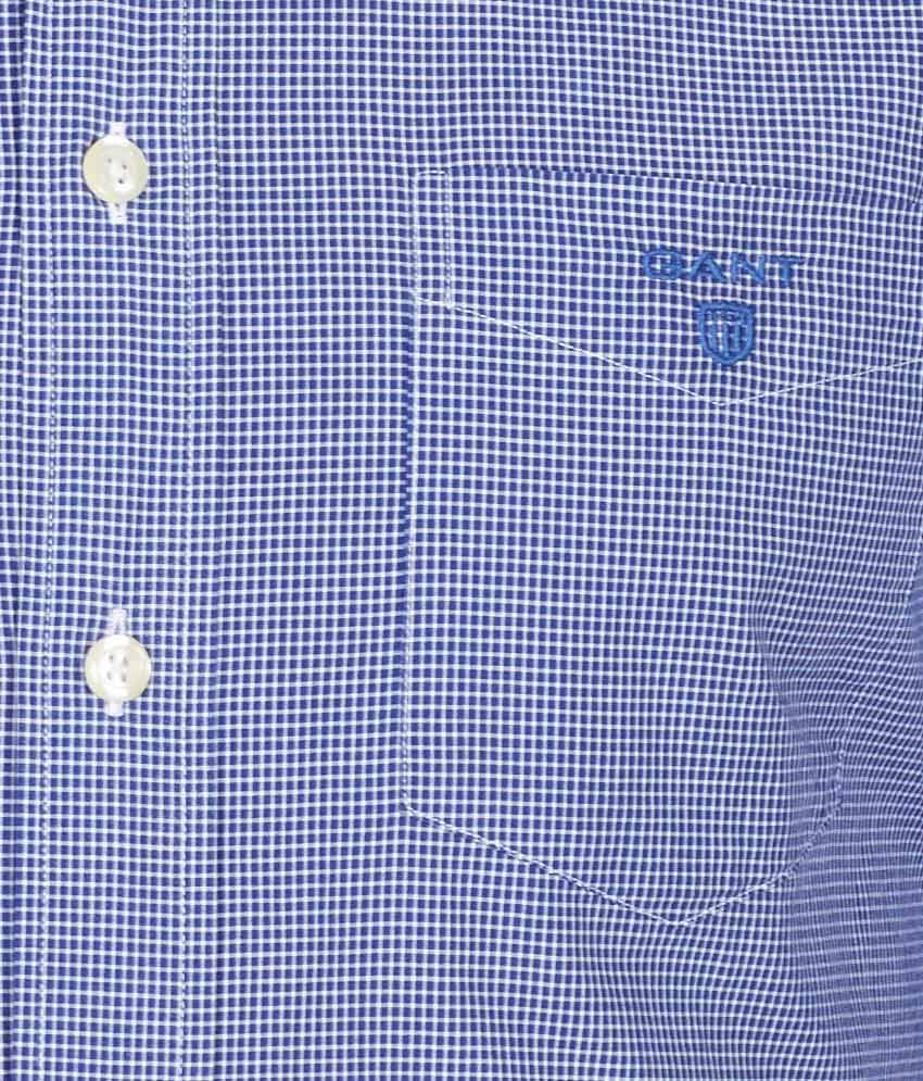 GANT Blue Checkered Shirt - Buy GANT Blue Checkered Shirt Online at ...
