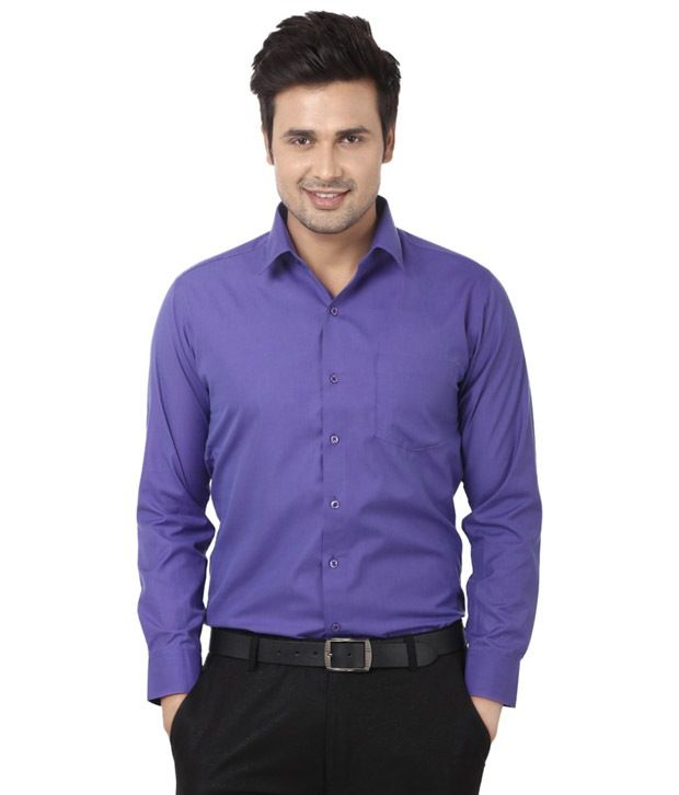 Plezer Purple Cotton Full Sleeve Formal Shirt - Buy Plezer Purple ...