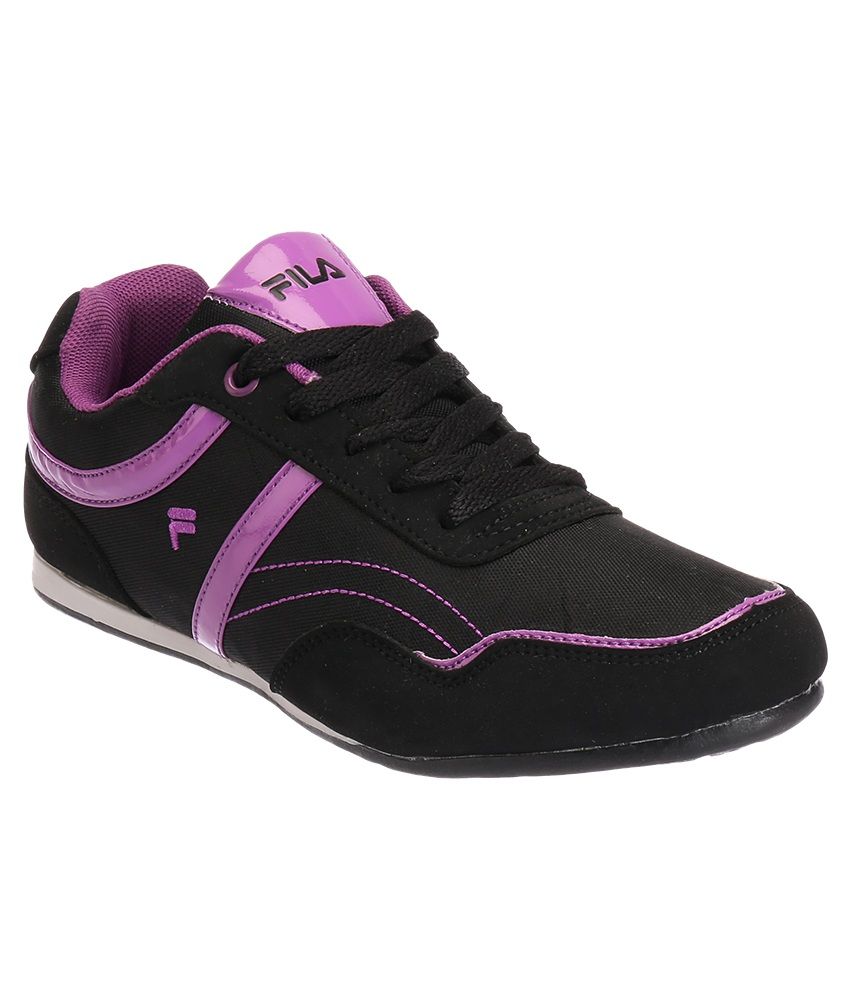 black and purple fila shoes