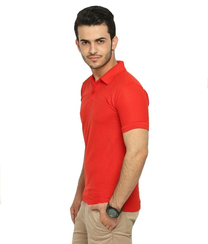 Sika Red Cotton Blend Polo T Shirt - Buy Sika Red Cotton Blend Polo T ...