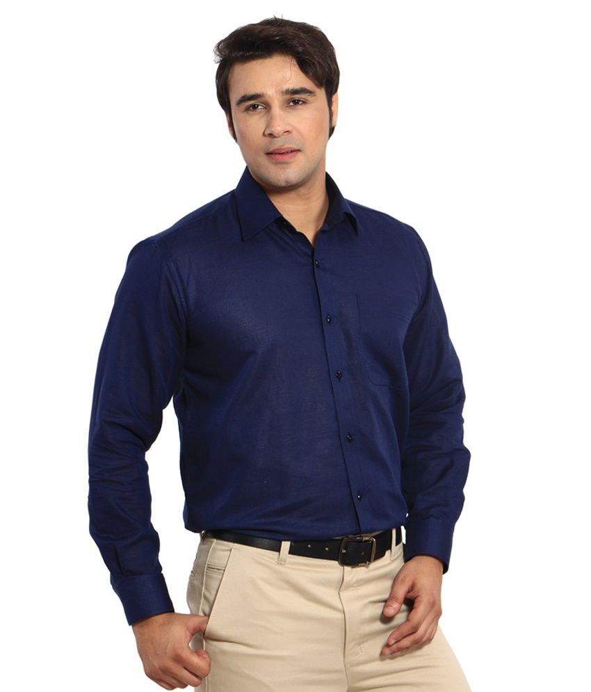 Zade Blue Formal Shirt - Buy Zade Blue Formal Shirt Online at Best ...