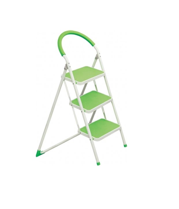 Ozone White Green 3 Step Kitchen Ladder Ozone White Green 3 Step Kitchen Ladder