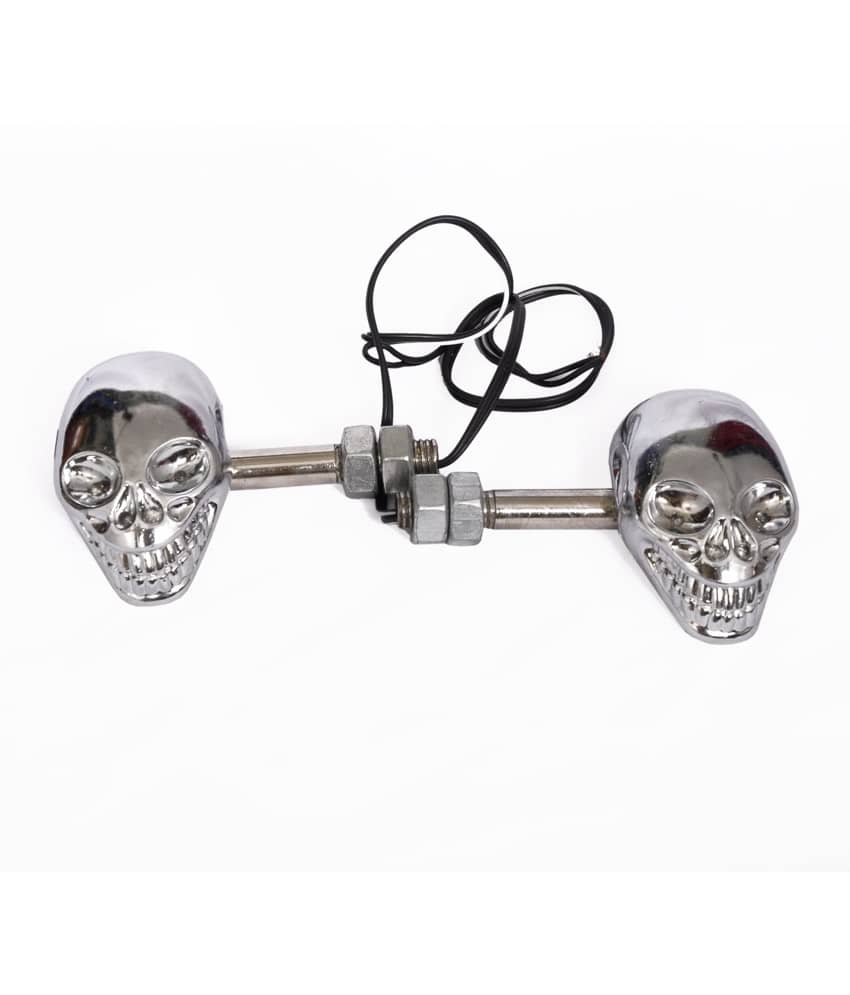 Pair Chrome Dual LED Motorcycle Motorbike Indicators Custom Cafe Racer Bike