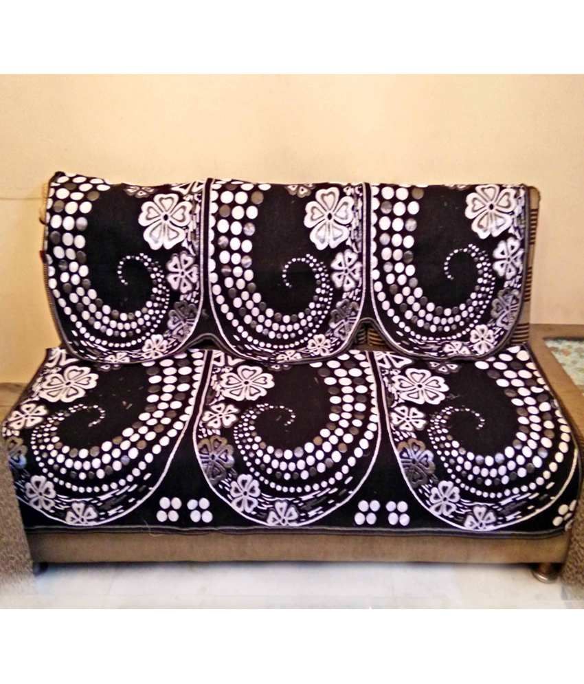 SHC Black Polycotton Sofa Cover Set Buy SHC Black Polycotton