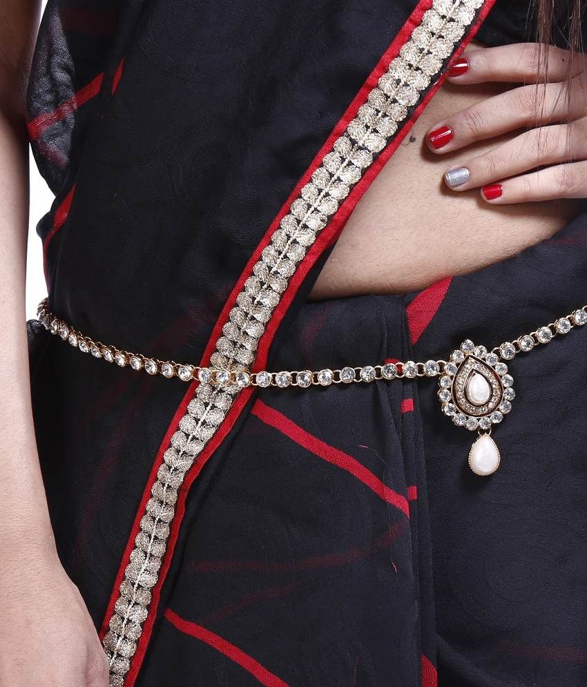 Lucky Jewellery Kamarband Desinger Stone Gold Polish Waist Belt, girdle