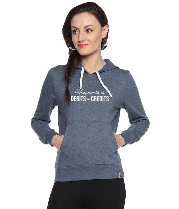     			Campus Sutra Blue Cotton - Fleece Non Zippered