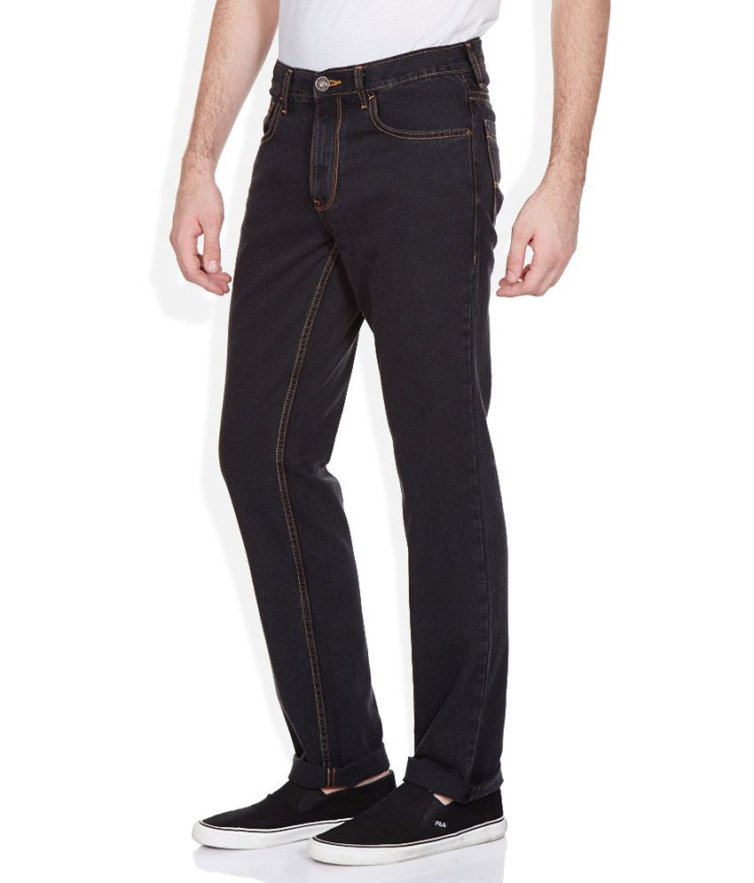 black straight fit jeans mens