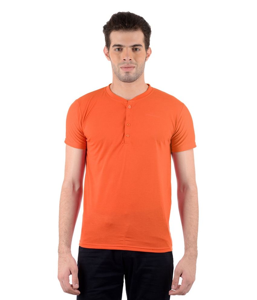 GDivine Men's Henley Orange & Maroon TShirts (Pack of 2) Buy GDivine