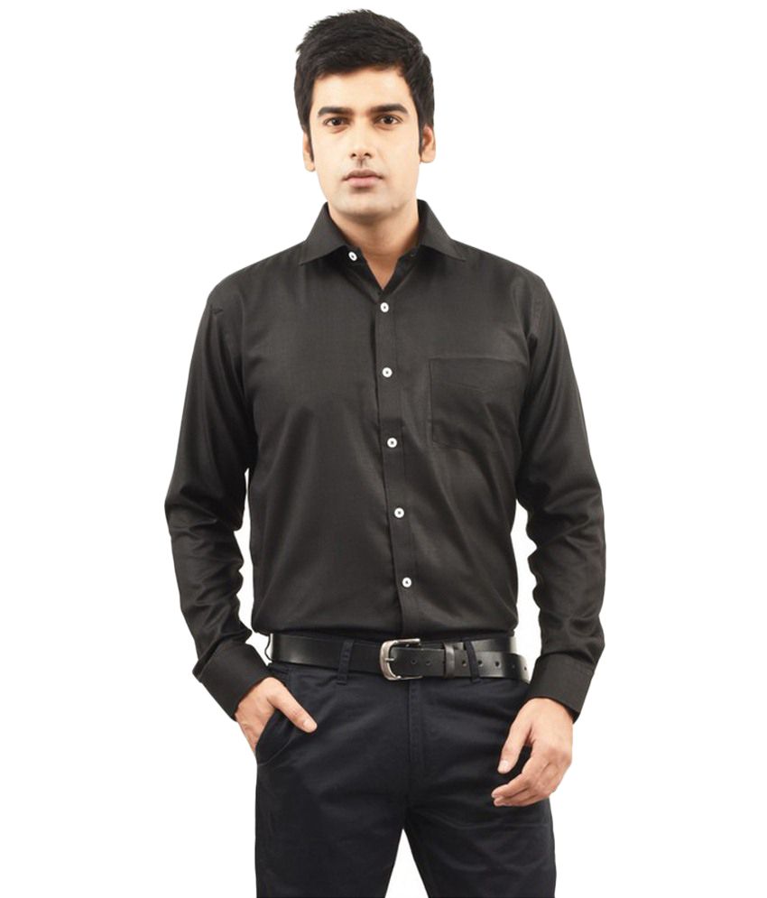 Zeus Black Polyester Formal Shirt - Buy Zeus Black Polyester Formal ...