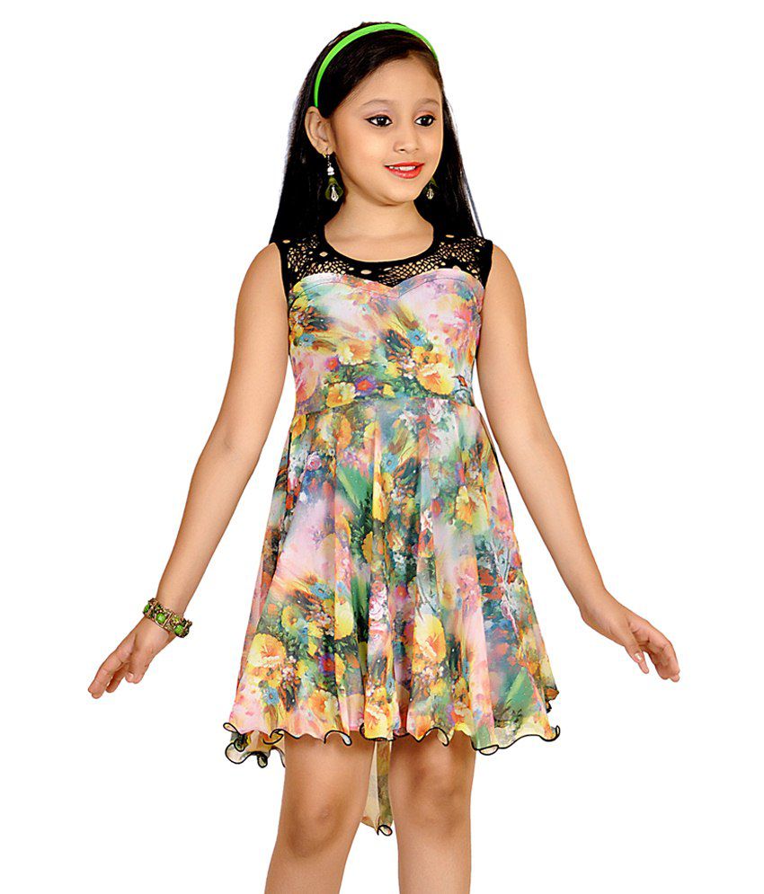 Abhira Green & Balck Dress For Girls Snapdeal price. Dresses & Frocks ...