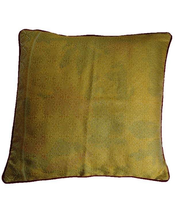 Khpl Green Polyester Cushion Cover Set Of 2 Buy Online at Best Price