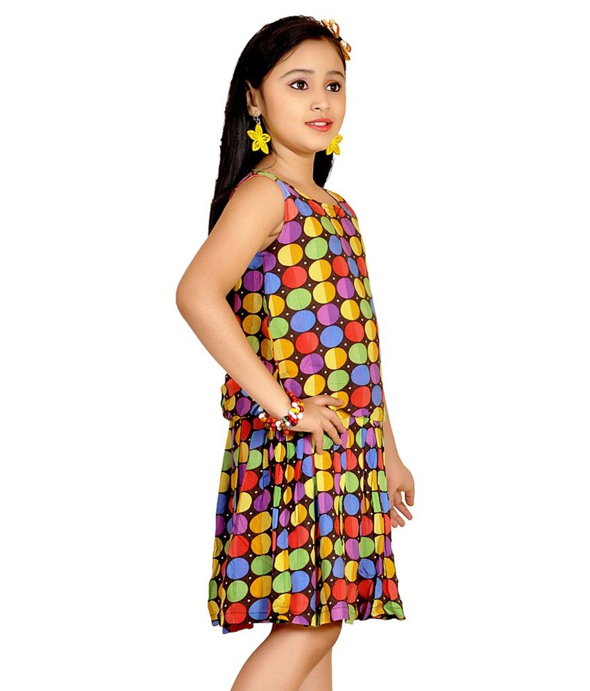 Abhira Multicolour Dress For Girls - Buy Abhira Multicolour Dress For ...