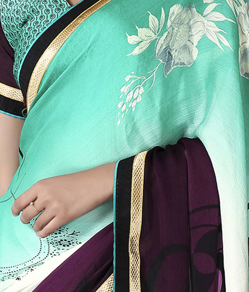 Jiya Multicoloured Chiffon Saree Buy Jiya Multicoloured Chiffon Saree Online At Low Price