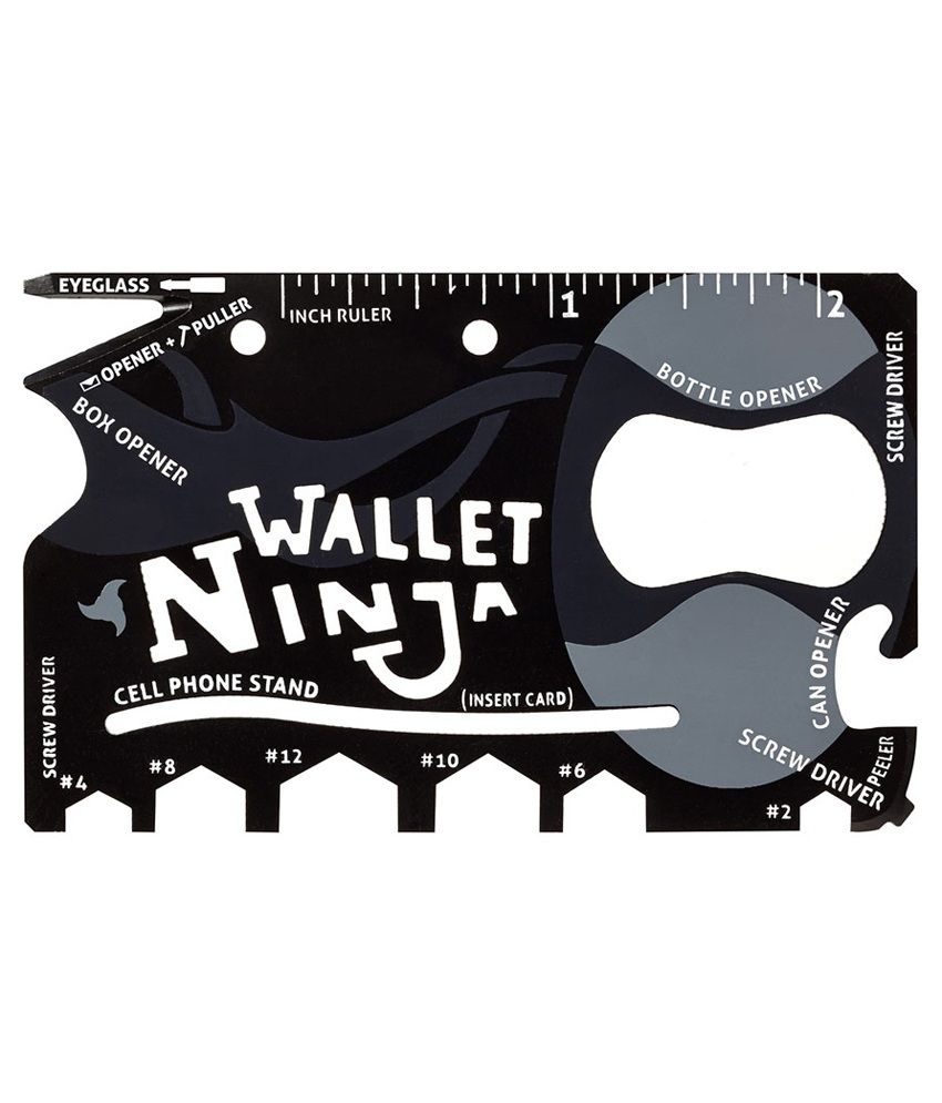 Lucky Ninja 18 In 1 Multi Purpose Black Credit Card Size Pocket Tool Set Of 2