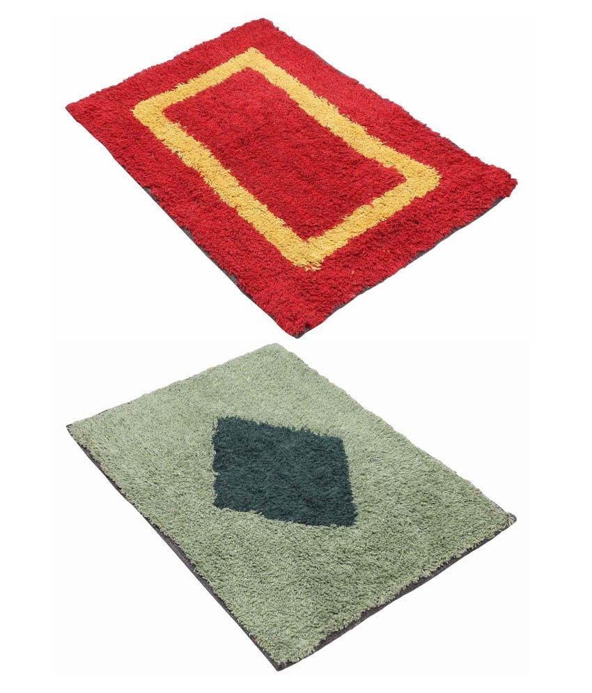 Pep Home Multicolour Cotton Door Mat Set of Two Buy Pep Home