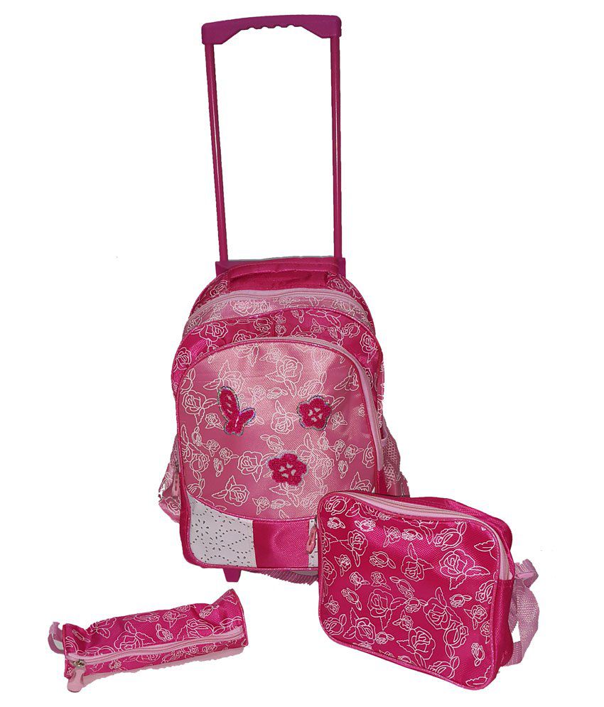 Tasni Pink Girls School Trolley Bag: Buy Online at Best Price in India - Snapdeal