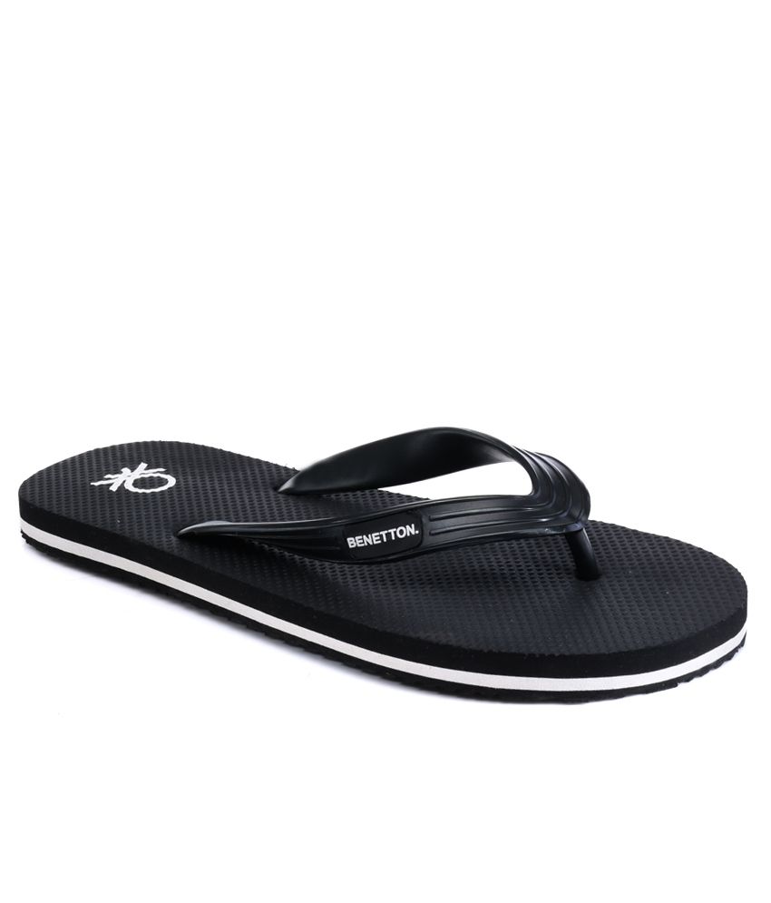 United Colors Of Benetton Black Slippers Price in India- Buy United ...