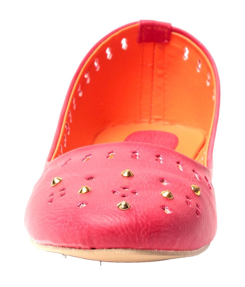 red leather ballerinas