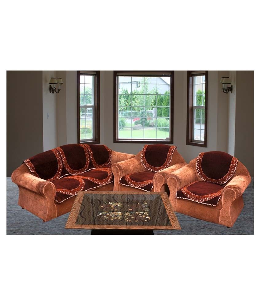 Bhavya Plain Chenille Sofa Cover Set Of 10 Bhavya Plain Chenille Sofa Cover Set Of 10