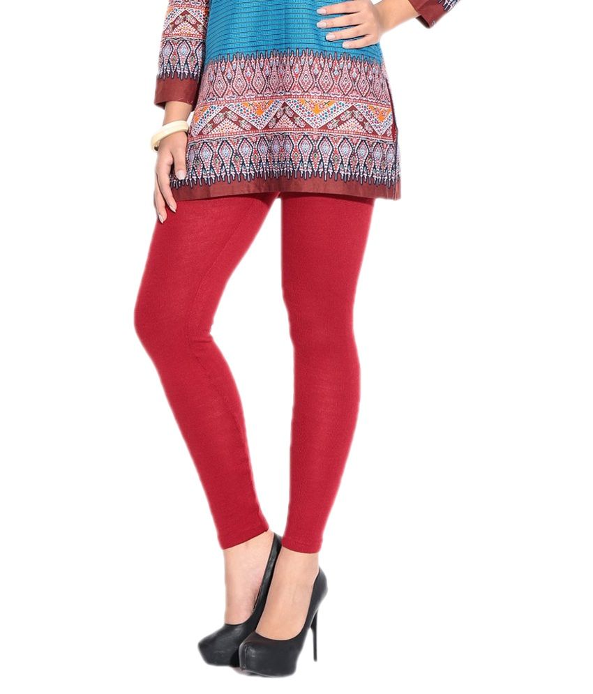Sai Collections Red Cotton Leggings Price in India Buy Sai