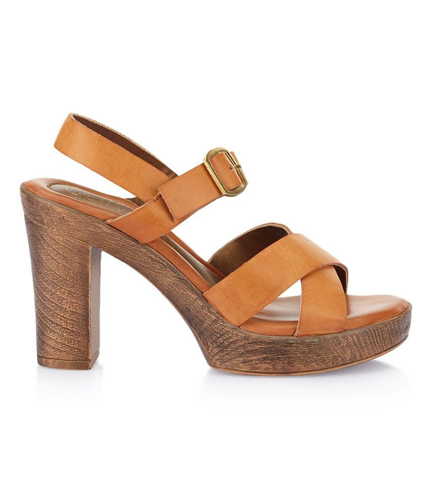 block tan sandals