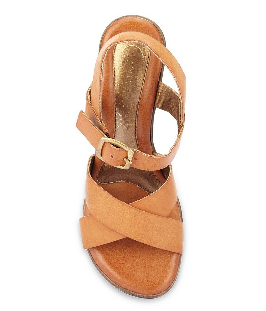 Catwalk Tan Block Heeled Sandals Price in India- Buy Catwalk Tan Block Heeled Sandals Online at 