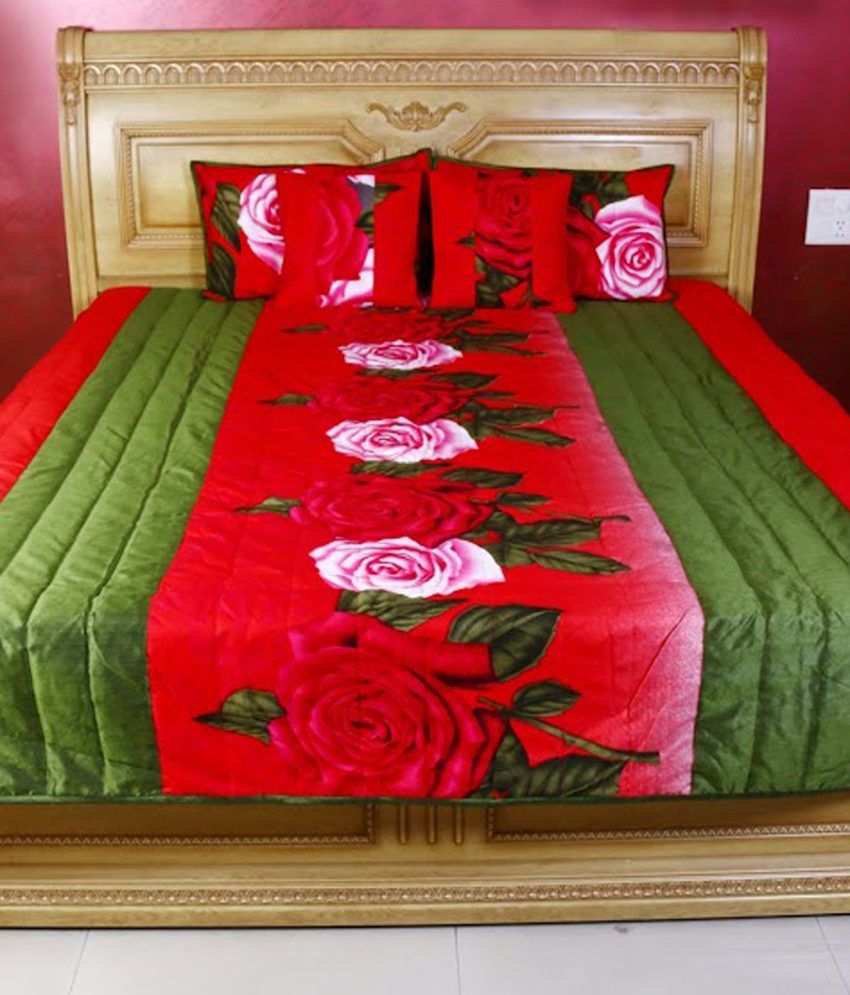 Kotton Red and Green Blends Bedding Set - Buy Kotton Red and Green ...