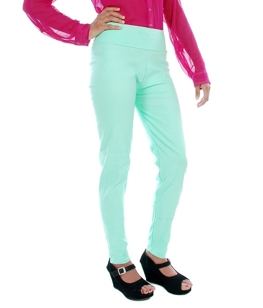 green jeggings womens