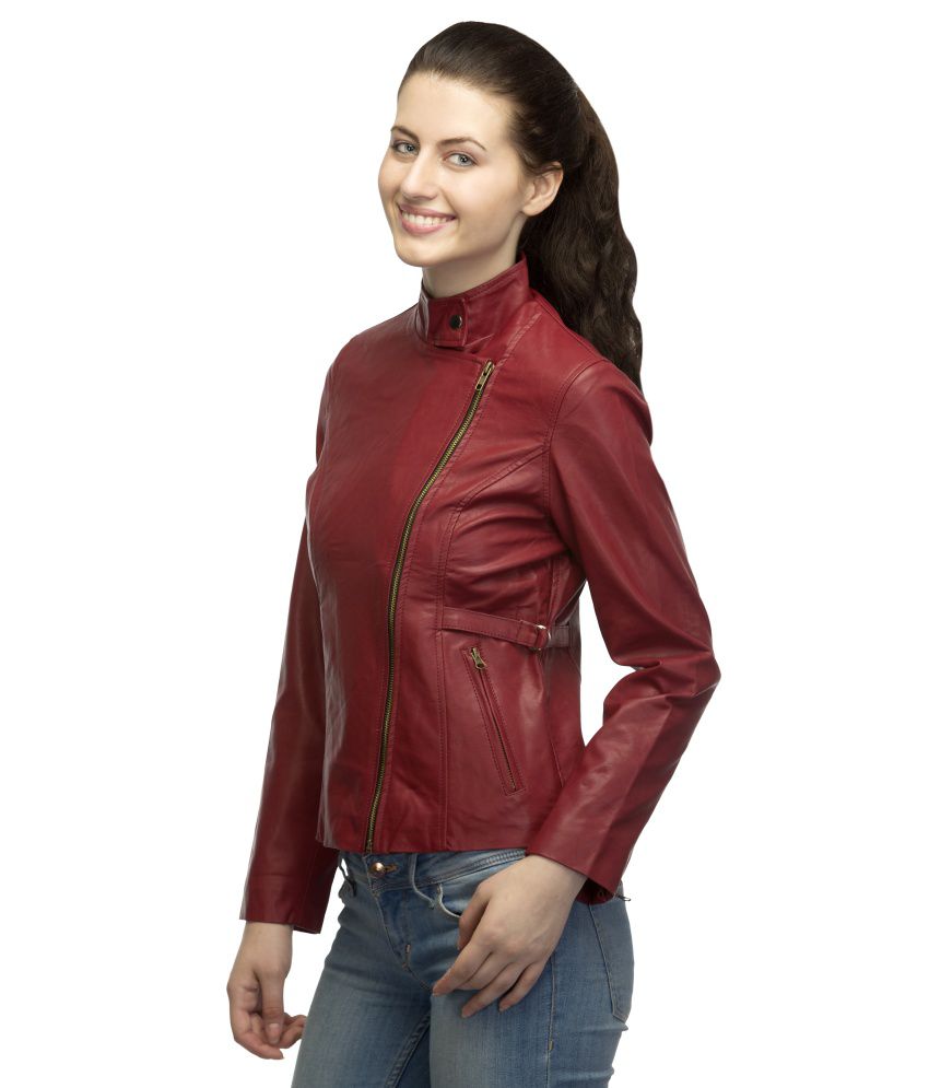 Buy Lambency Maroon Leather Jackets Online at Best Prices in India ...