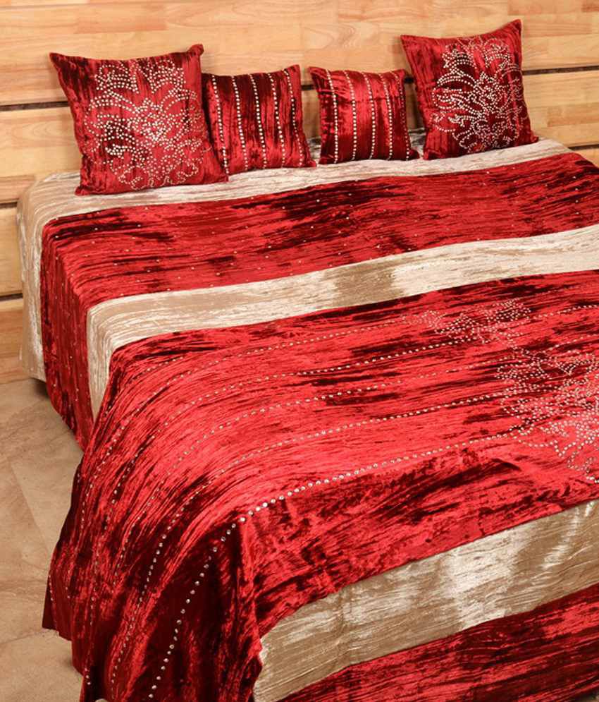 Shree Creations Red Velvet Bed Sheets Buy Shree Creations Red