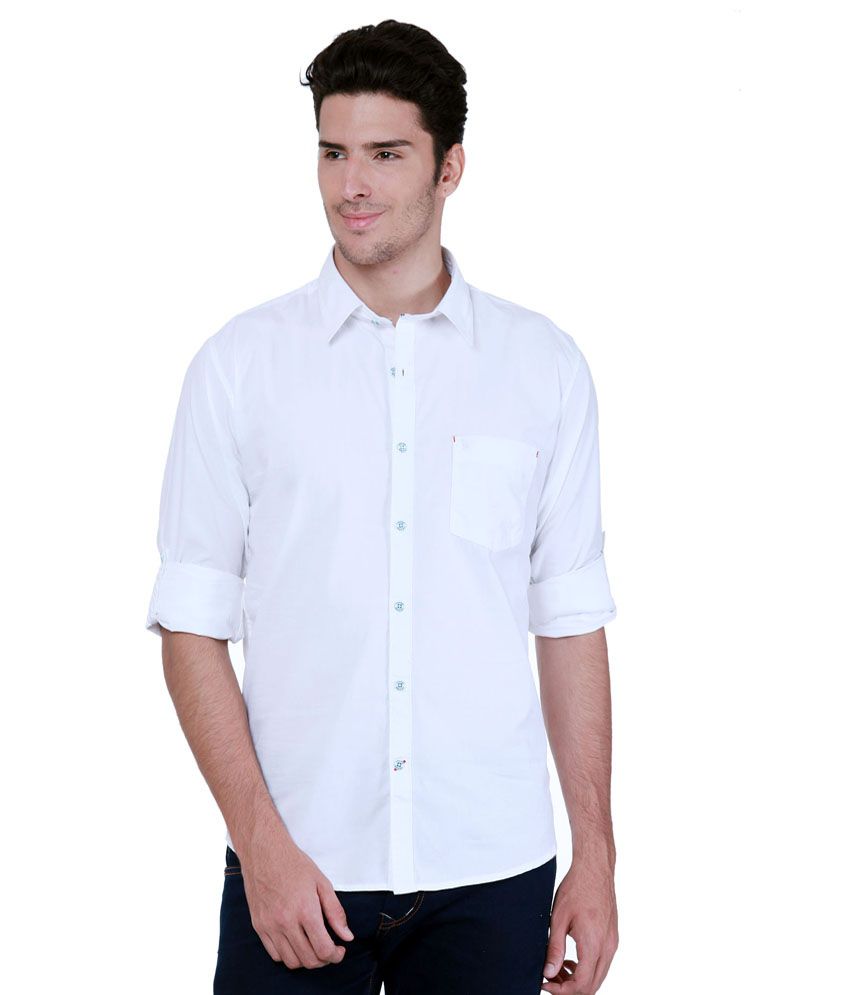 Grasim White Solid Full Sleeve Casual Shirt for Men - Buy Grasim White ...
