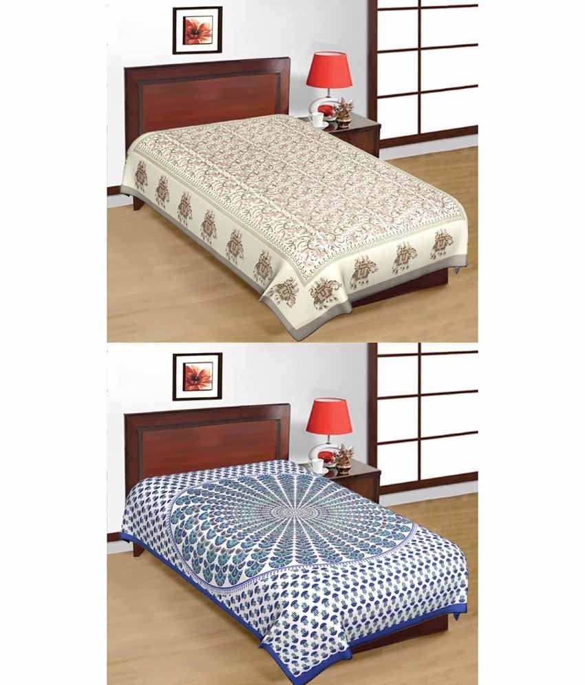 UniqChoice Rajasthani Traditional Printed 2 Single Bed Sheet Combo Buy UniqChoice Rajasthani