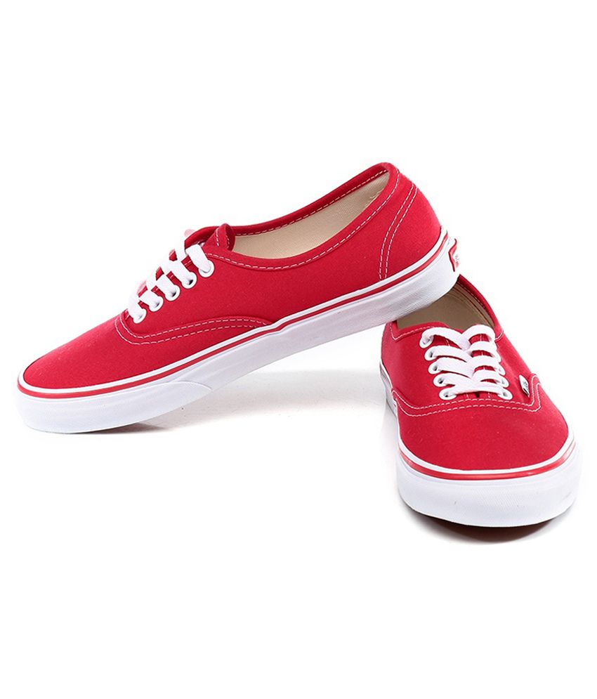 vans red casual shoes