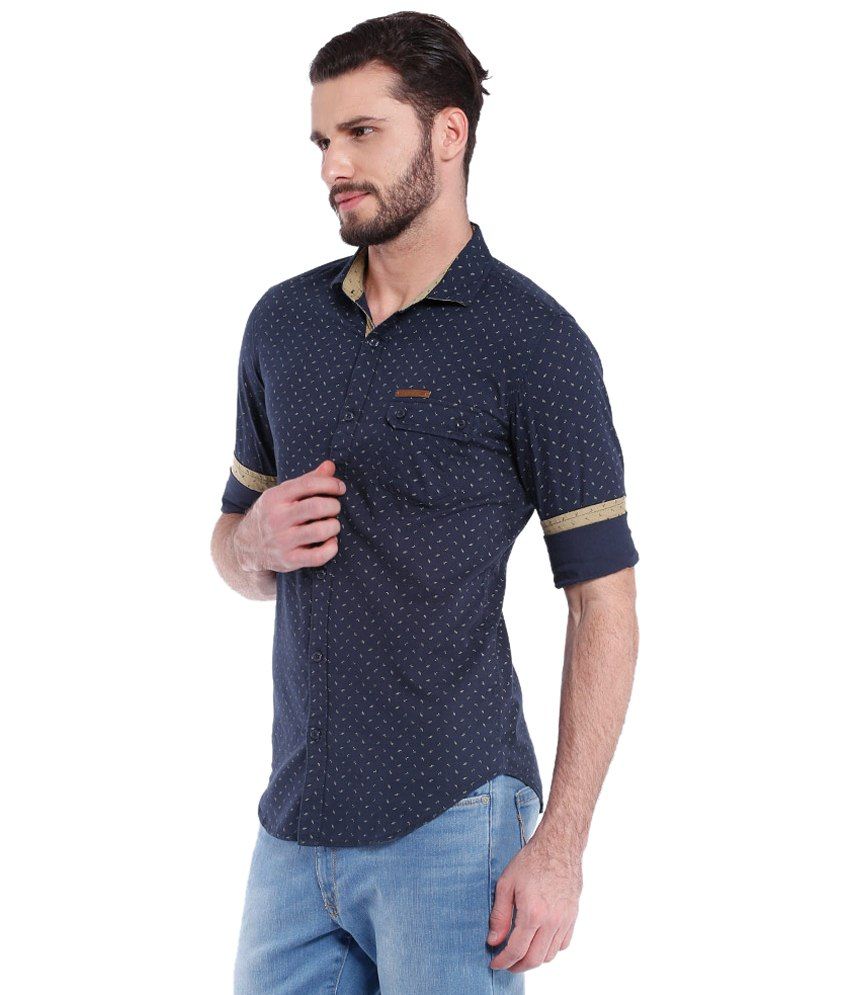 shiny blue shirt mens